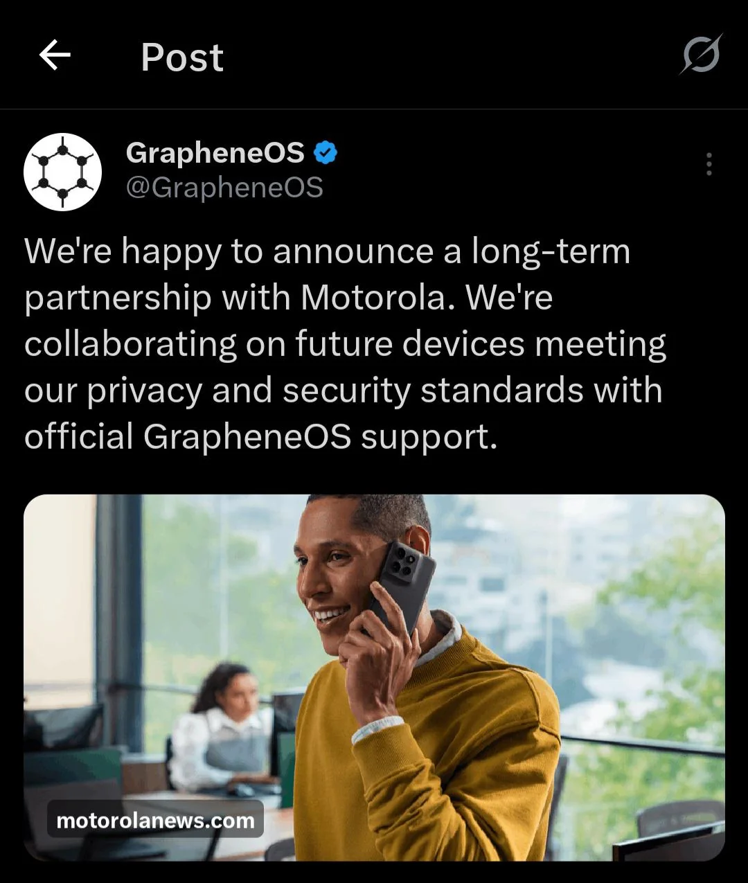 Motorola & GrapheneOS partership! : r/degoogle
